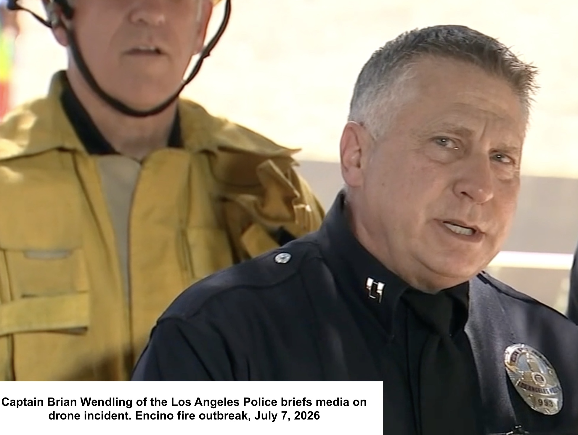 DRONE STRIKES LAPD HELICOPTER DURING ENCINO BRUSH FIRE RESPONSE